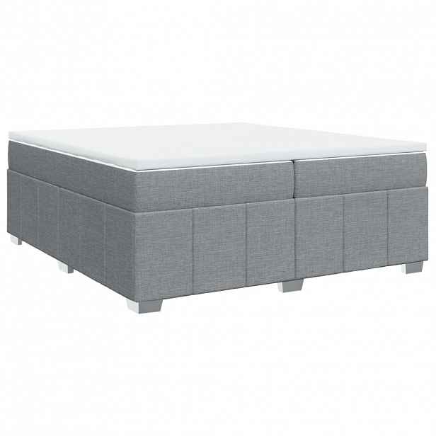 vidaXL Box spring postel s matrací světle šedá 200 x 200 cm textil