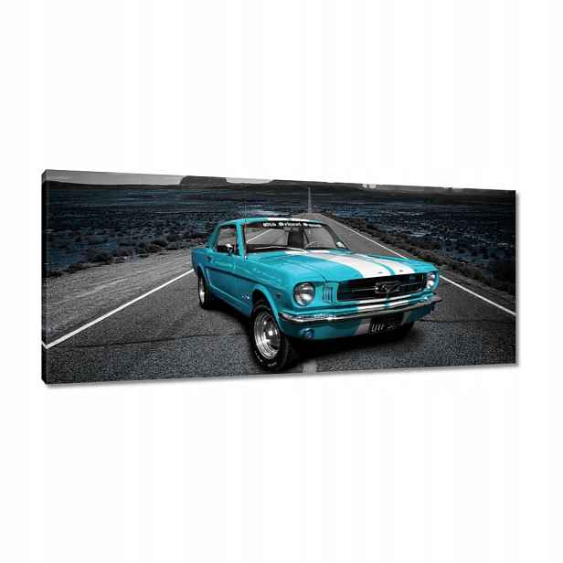 Obrazy 100x40 Modrý Ford Mustang