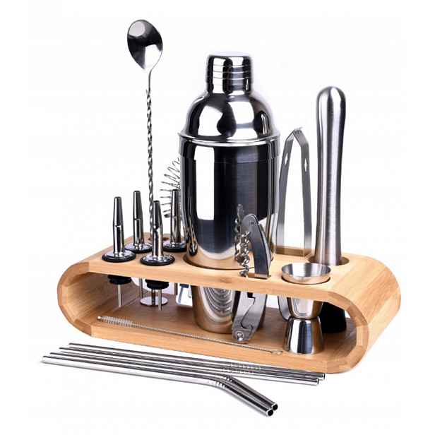 Barmanský Set Shaker, Stojan, Pevný Domácí Stojan Na Nápoje A Nápoje 17 Ks.