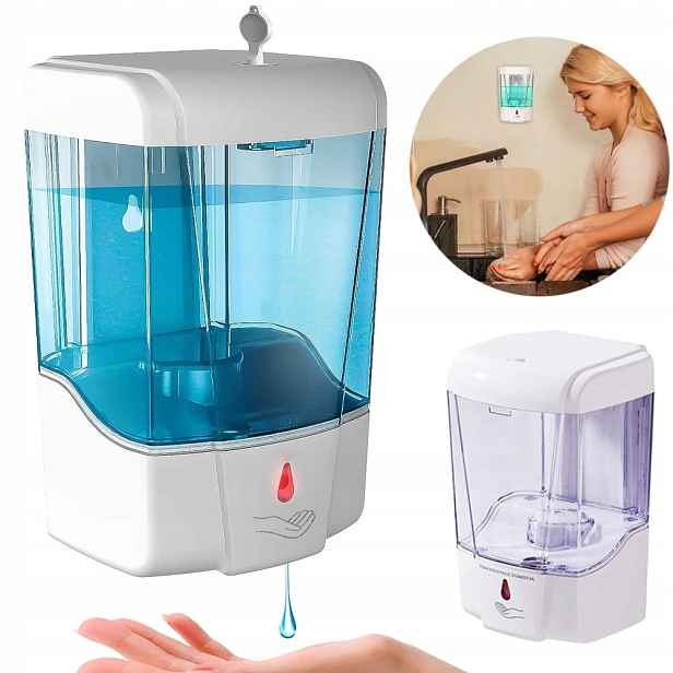 Stylový Bezdotykový Dávkovač Na Tekuté Mýdlo Velký 700 ML Bílý