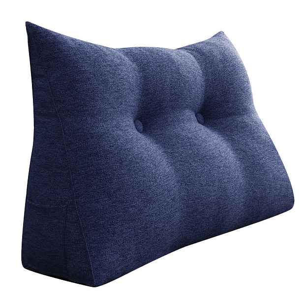 Vercart ČTECÍ POLŠTÁŘ na postel vzhled lnu Modrý 60 cm