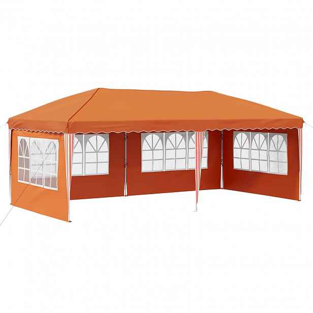 vidaXL Párty stan s výsuvným stánkem 574 x 289 x 245 cm Oranžová