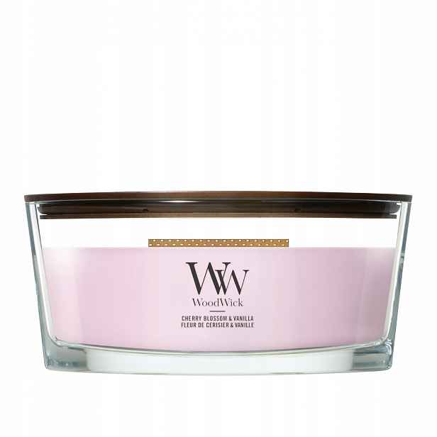 WoodWick Cherry Blossom & Vanilla vonná svíčka elipsa
