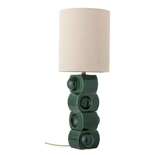 Zelená/krémová keramická stolní lampa s textilním stínidlem (výška 68 cm) Brady – Bloomingville