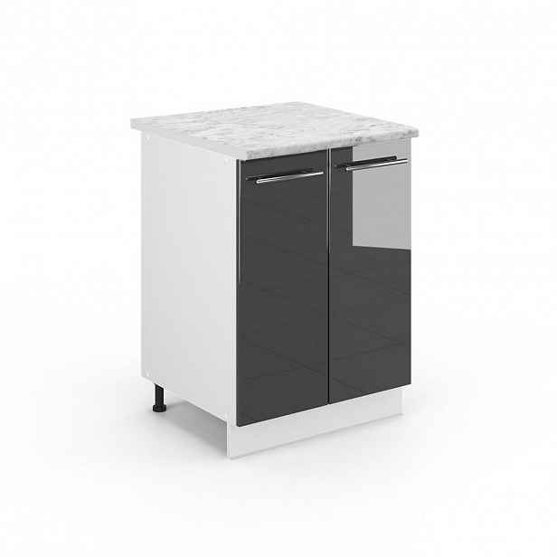 Vicco SPODNÍ SKŘÍŇKA KUCHYŇSKÉ LINKY Fame-Line Antracitový vysoký lesk 60 cm , PD Mramor