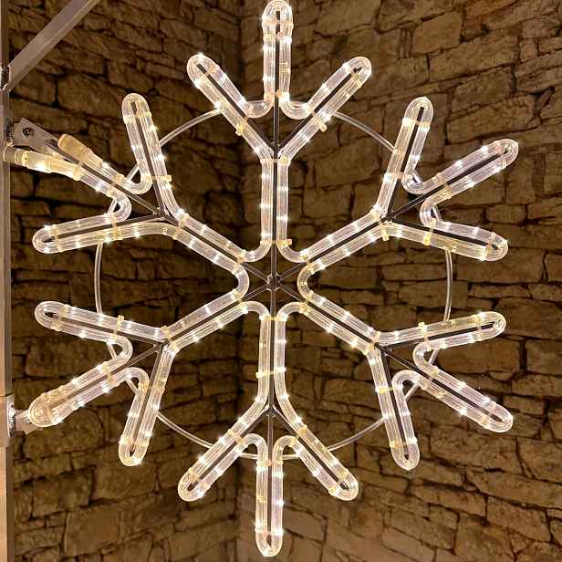 Easy Fix 2D LED světelná vločka III, Ø 100 cm, teple bílá, sada na veřejné osvětlení, hliník