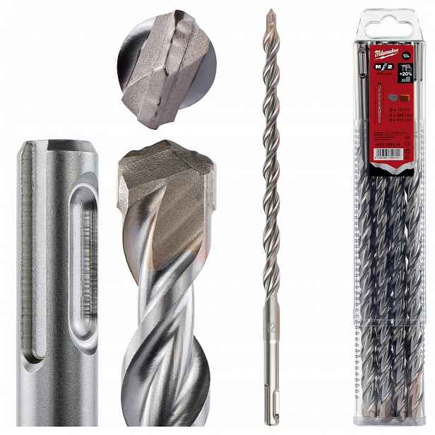 Vrtáky do betonu Sds Plus 12 x 210/260 mm 10 ks Milwaukee M2