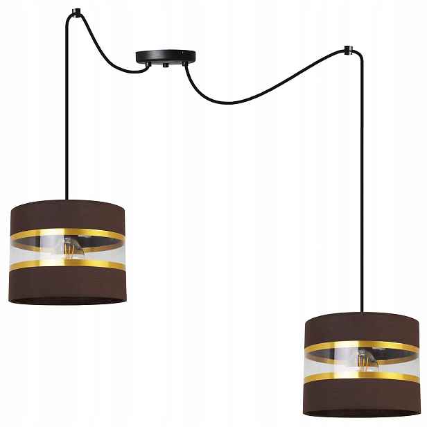 Závěsná Stropní Lampa Pavouk Lustr Glamour Stínidlo Zlaté Pruhy Elegantní