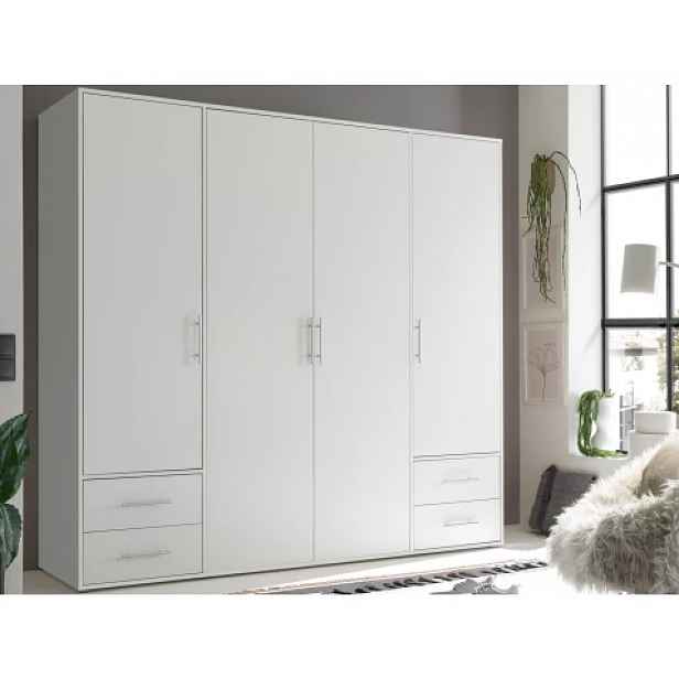 Šatní skříň Valencia, 206 cm, bílá