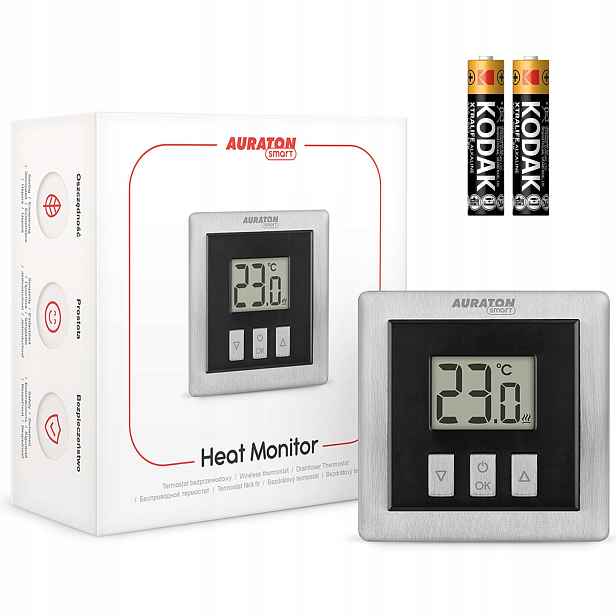 Bezdrátový Termostat A Regulátor Teploty Auraton Smart, Černý