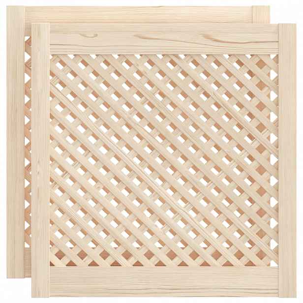 vidaXL Nábytková dvířka mřížkový design 2 ks 59,5 x 61,5 cm borovice