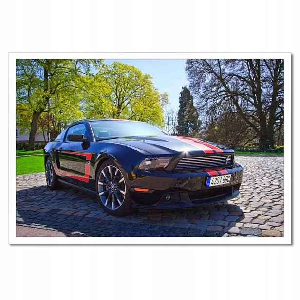 Plakáty v rámu 60x40 Ford Mustang s pruhy