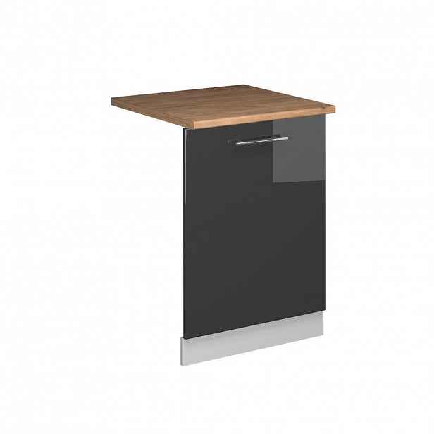 Vicco ČELNÍ PANEL MYČKY Fame-Line Antracitový vysoký lesk 60 cm , PD Dub