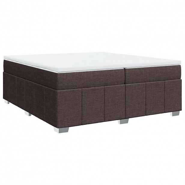 vidaXL Box spring postel s matrací tmavě hnědá 200x200 cm textil