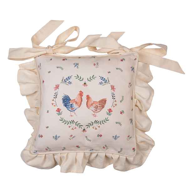 Bavlněný povlak na podsedák Chicken and Rooster  - 40*40 cm Clayre & Eef
