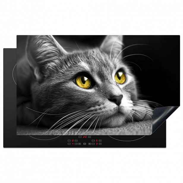MuchoWow KRYT NA INDUKČNÍ DESKU Kočka - Grey - Zvířata - Cat 83x51 cm