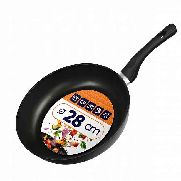 Pánev Indukce Plyn 28 cm Nepřilnavá Non-stick Pro Smažení Velká