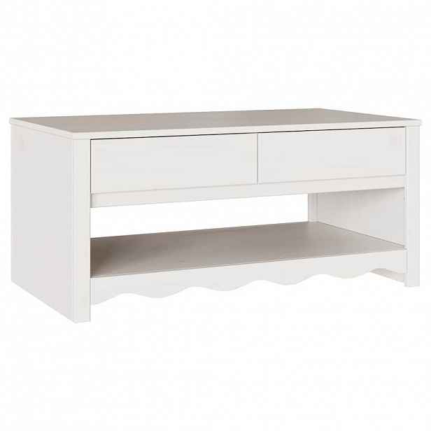 vidaXL Konferenční stolek se zásuvkou Drammen Bílá 99 x 55 x 45 cm