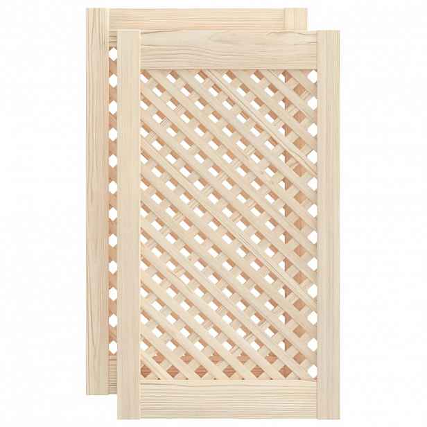 vidaXL Nábytková dvířka mřížkový design 2 ks 39,5 x 69 cm borovice