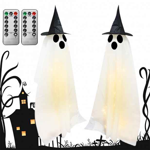 Závěsný Lampion Duch Svítící Dekorace Halloween Dušík Ozdoba, Dálkové Ovládání