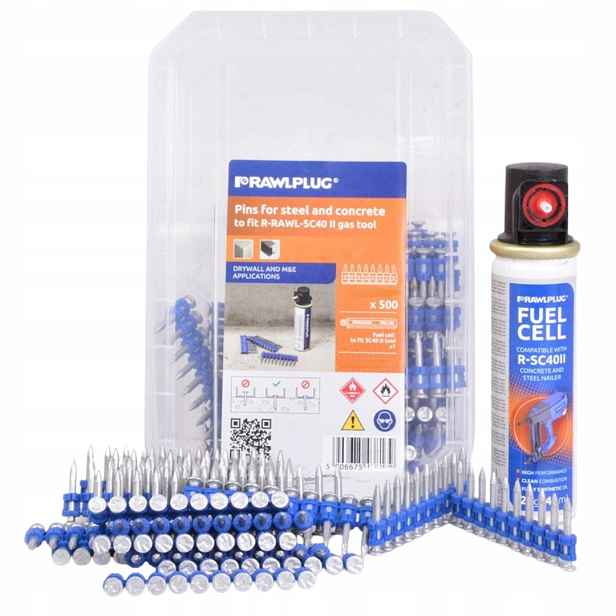 Rawlplug Hřebíky Na Ocel A Betonu 19 mm 500 ks 1ks Plynu Pro Osazovač