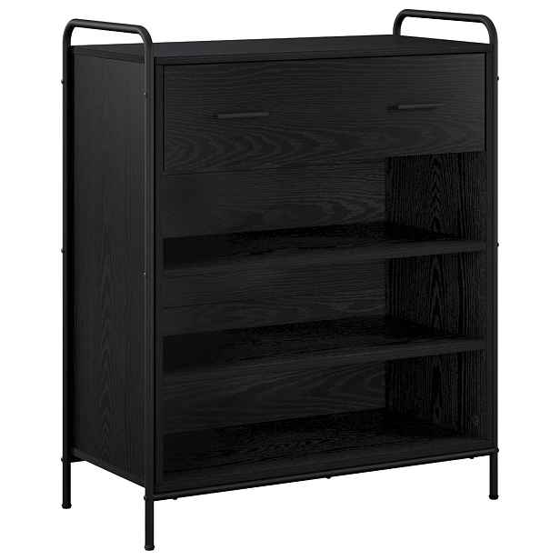 vidaXL Skříň na obuv 76 x 36,5 x 93 cm Kompozitní dřevo Černý dub