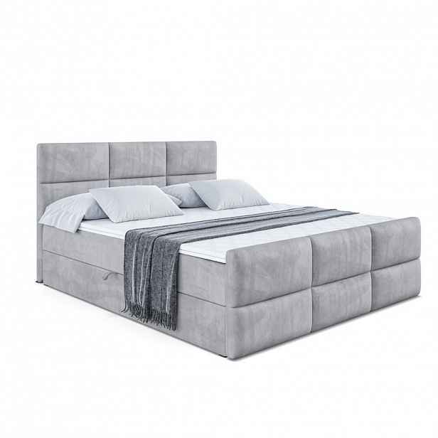 ALTDECOR AMERICKÁ postel OHIO-Z – 120 × 200 cm – H4 – světle šedá