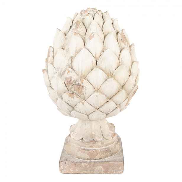 Béžová antik dekorace šiška na podstavci - Ø 23*41 cm Clayre & Eef