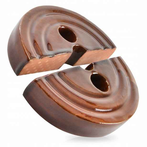 Přítlačný kámen k nakládání keramický 17 cm, hnědý