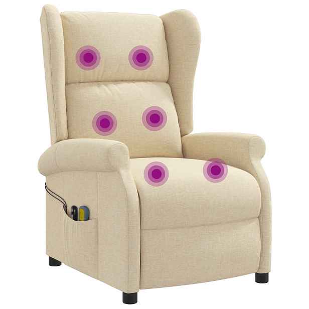 vidaXL Krémová Textil