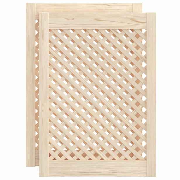 vidaXL Nábytková dvířka mřížkový design 2 ks 49,5 x 69 cm borovice