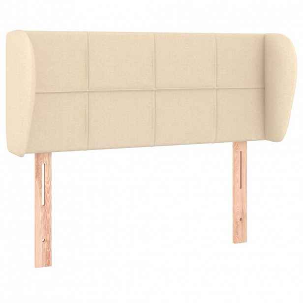 vidaXL Čelo postele typu ušák krémové 83x23x78/88 cm textil