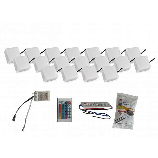 18 x Led svítící dlažební kostka 10x10 Holland Rgb