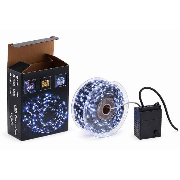 Led lampy 1000 diod 100 m Studené bílé Vánoční dekorace