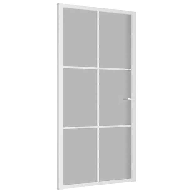 vidaXL Interiérové dveře 102,5 x 201,5 cm bílé matné sklo a hliník