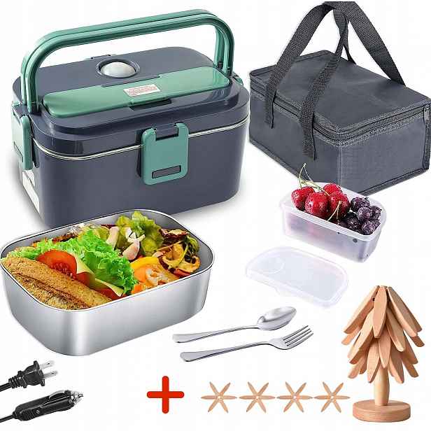 Elektrický Ohřívač Obědový Box, Přenosná Nádoba Dřevěné Podložky