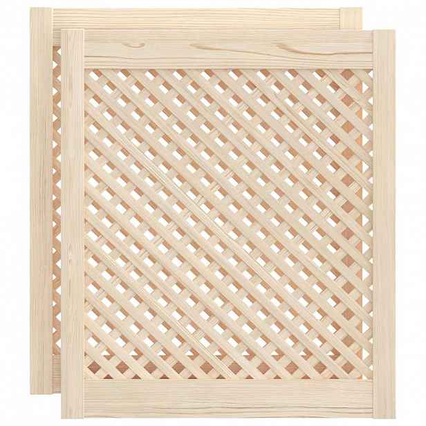 vidaXL Nábytková dvířka mřížkový design 2 ks 59,5 x 69 cm borovice