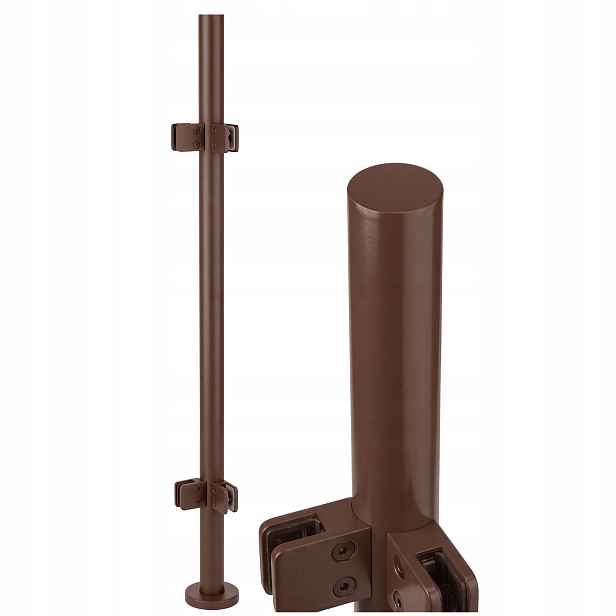 Rohový Sloupek 100 cm pro skleněné zábradlí 42 mm Hnědý Loft