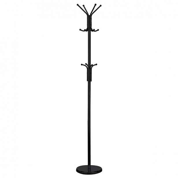 Kovový věšák Viborg chrom, 180 cm, černá