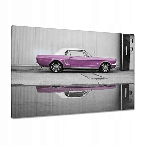 Obrazy 90x60 Ford Mustang Pudrová růžová