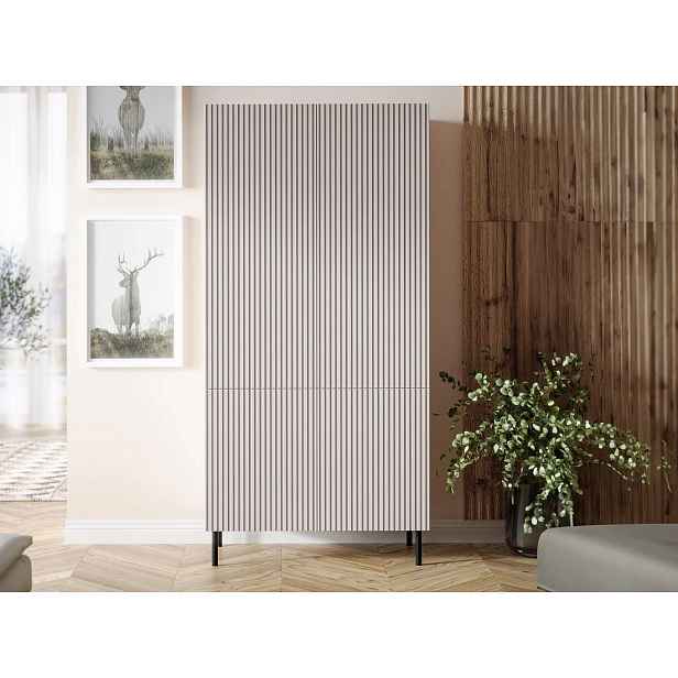 Šatní dvoudveřová skříň 90 cm AMPER - kašmír
