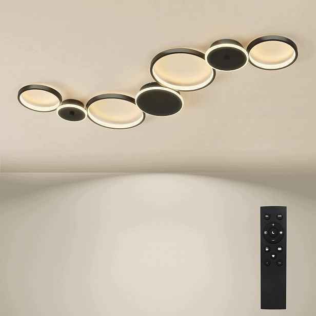 Stropní svítidlo Bayht 7ring černá Led 62W 5300lm stmívatelná dálkovým ovládáním