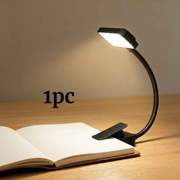 TEMU Černá ohebná LED čtecí lampa s a ohebným krkem, jedno balení, nabíjecí přes USB, přenosná stolní lampa s , nově vylepšená s přepínatelnými třemi