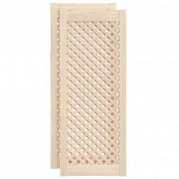 vidaXL Nábytková dvířka mřížkový design 2 ks 39,5 x 99 cm borovice