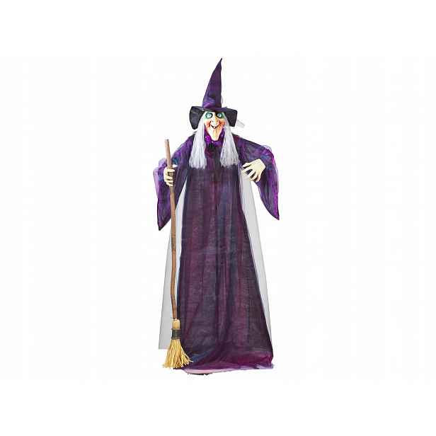 Závěsná čarodějka na Halloween, Fialová róba, 183 cm, Widmann