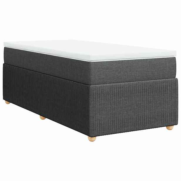 vidaXL Box spring postel s matrací tmavě šedá 80 x 200 cm textil