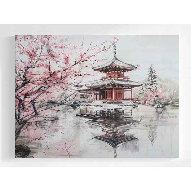 Plakát Japonský Chrám Višeň Pagoda Orient 100x75