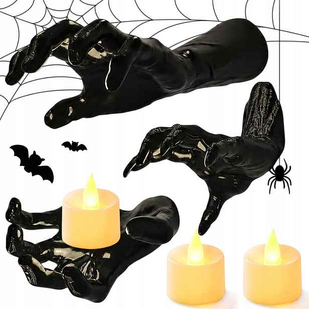 Ruka Věšák Držák Dekorace Halloween 3 Ks, Na Šperky, Lampy