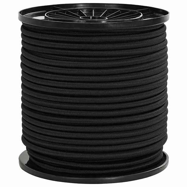 vidaXL Bungee šňůry 6 mm Černá PP a guma