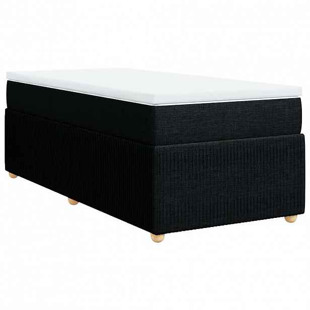 vidaXL Box spring postel s matrací černá 80 x 200 cm textil